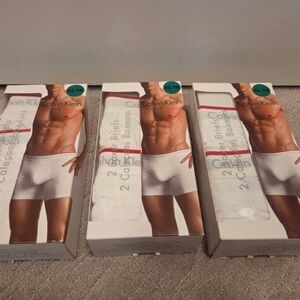 Calvin Klein Men's White Boxer Briefs 3-Pack 2 In Each Box NIB